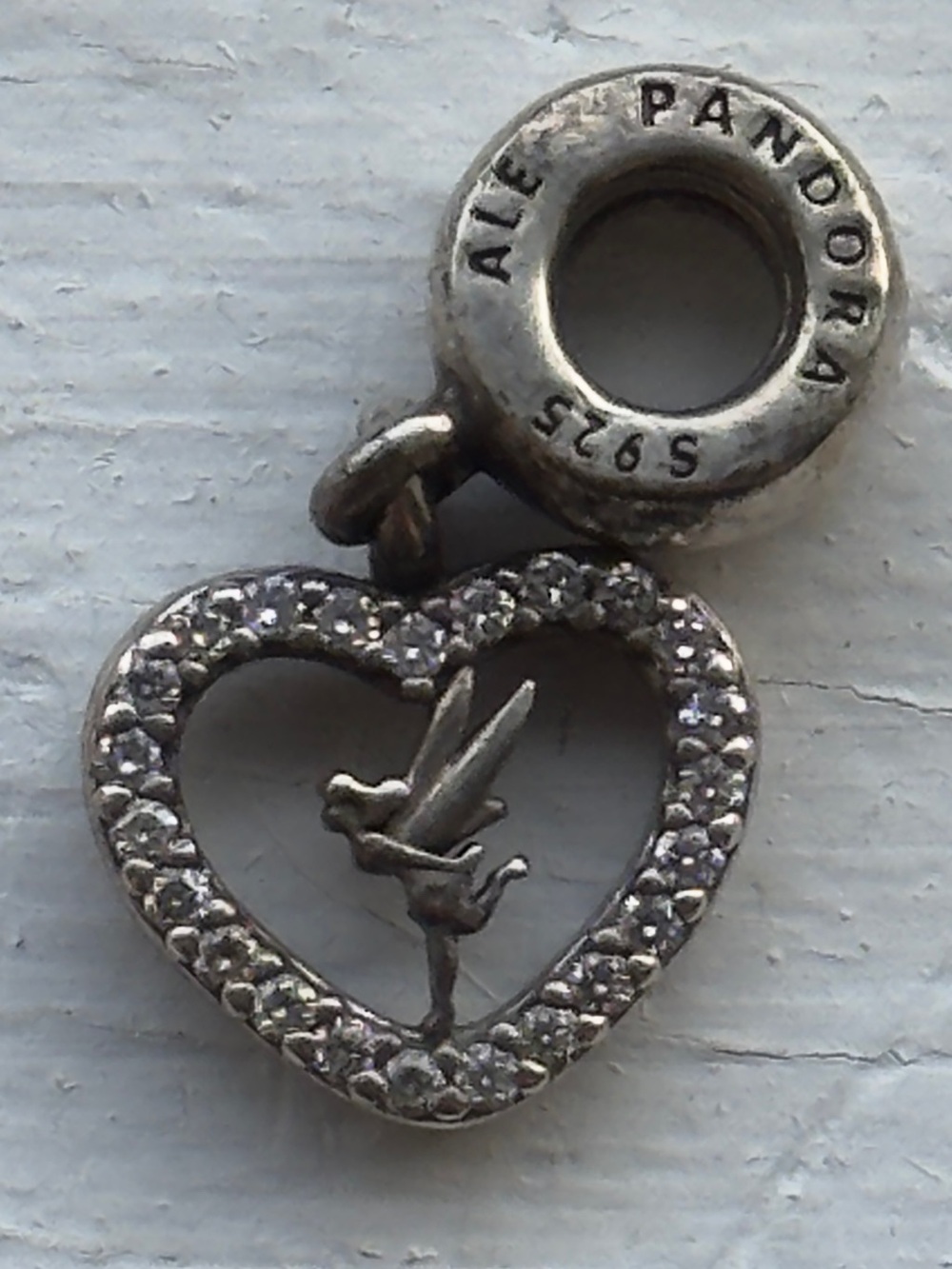 Pandora Disney Tinker Bell Heart Dangle Charm